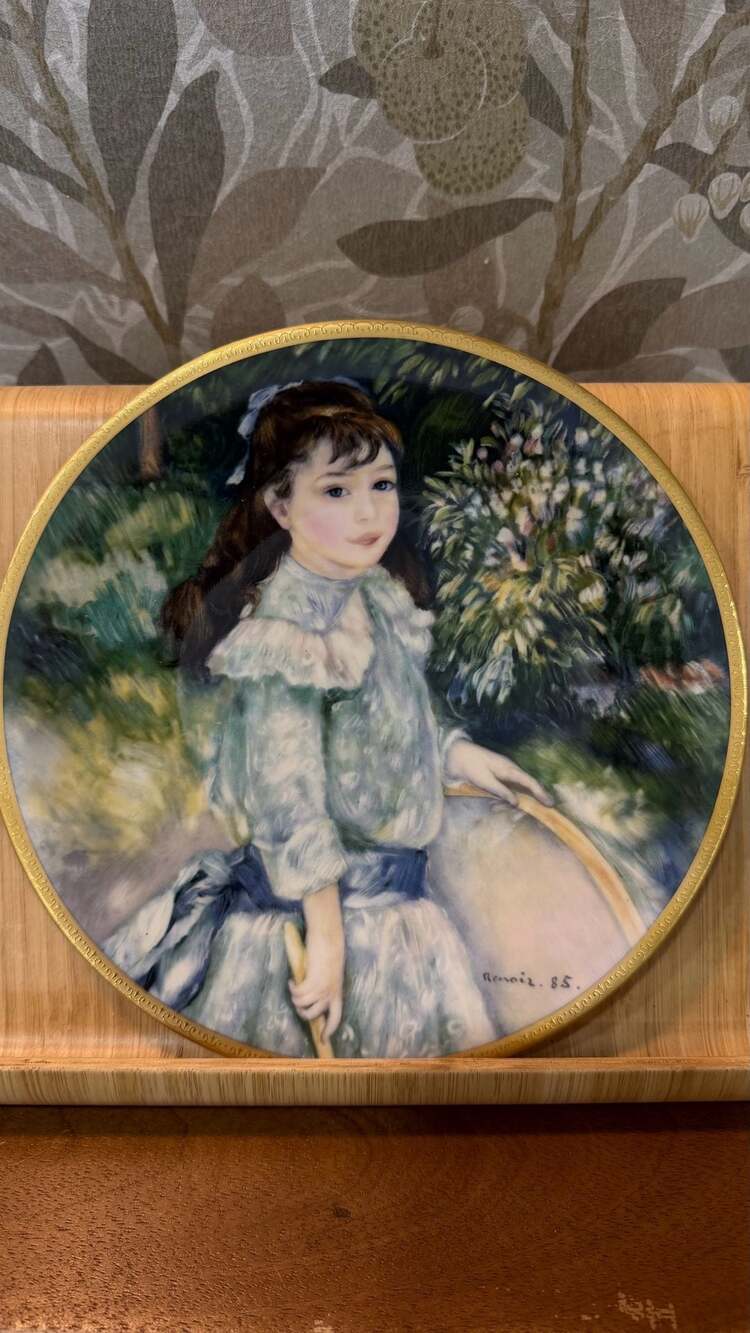 Pickard China The Children of Renoir Girl With A Hoop Collector Plate